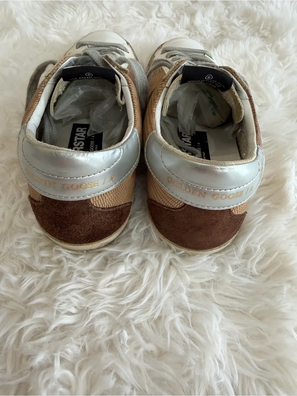 Golden Goose Deluxe Brand Super-Star GGDB Blue Glitter Star Size 37 US 7